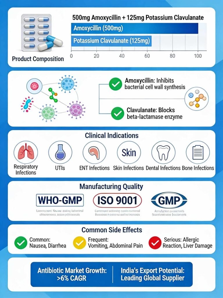 Third Party Manufacturing of Amoxycillin and Potassium Clavulanate infographic